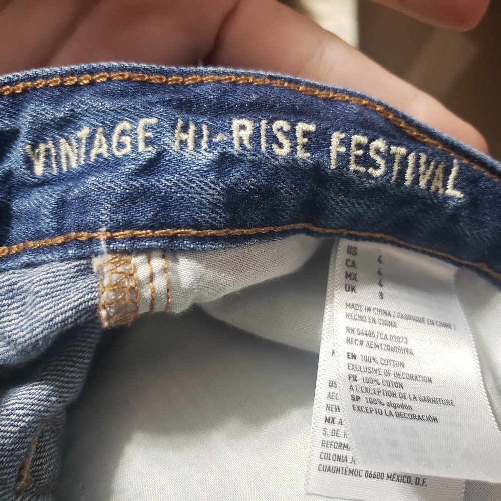 NWT AEO Sz 4 Vintage Hi-Rise Festival Shorts - Picture 9 of 15